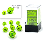 Gamers Guild AZ Chessex CHX20430: 7-Die Set Mini Vortex: Bright Green/Black Chessex