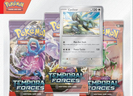 Gamers Guild AZ Clearance Pokemon Scarlet and Violet 5 Temporal Forces 3-Pack Blister - Cyclizar Pokemon