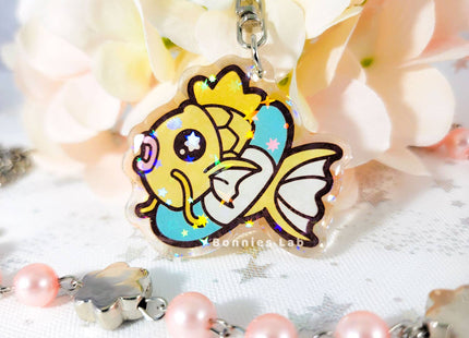 Gamers Guild AZ Bonnies Lab Shiny Magikarp on Floatie Epoxy Acrylic Keychain Holographic Faire