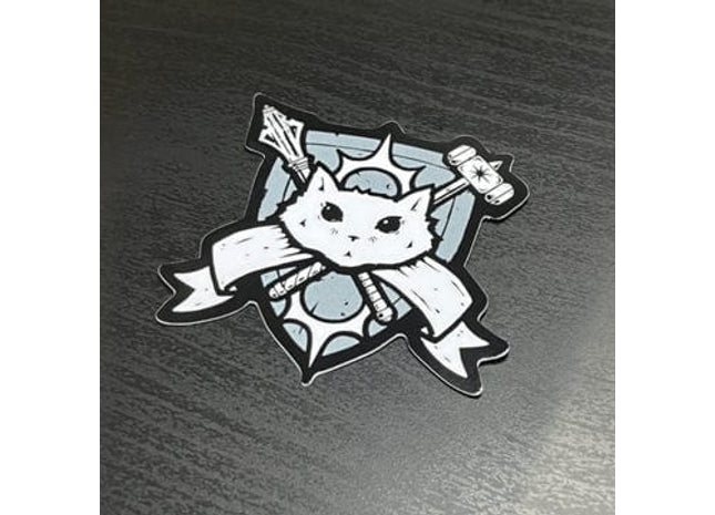 Gamers Guild AZ Caverns & Calicos Sticker: Cat Class - Cleric Caverns & Calicos