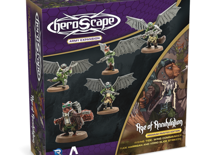 Heroscape: Rising Tide – Wing Commander Tuck Harrigan & Vorid Glidestrikers Army Expansion [Premium Painted Edition] (Pre-Order)