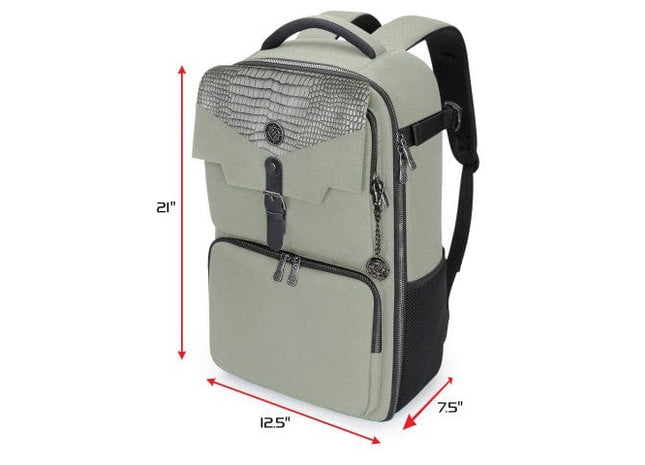 Gamers Guild AZ Accessory Power ENHANCE Gaming: Card Storage Backpack (Silver) Enhance Gaming