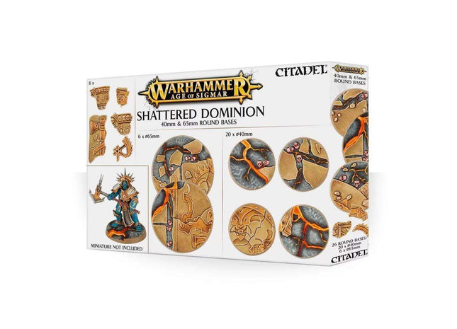 Gamers Guild AZ Age of Sigmar Citadel: Basing - Warhammer Age of Sigmar Shattered Dominion 40mm & 65mm Round Bases Games-Workshop