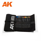 Gamers Guild AZ AK-Interactive AK-Interactive Full Range Weathering Pencils with Cloth Case (37 Pencils) Golden Distribution International