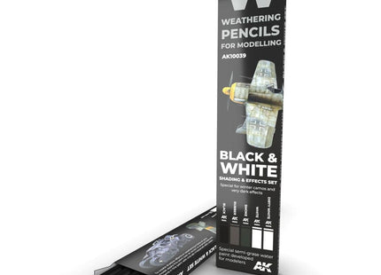 Gamers Guild AZ AK-Interactive AK10039 AK Interactive: Weathering Pencils - Black & White Golden Distribution International