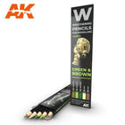 Gamers Guild AZ AK-Interactive AK10040 AK Interactive: Weathering Pencils - Green and Brown Golden Distribution International