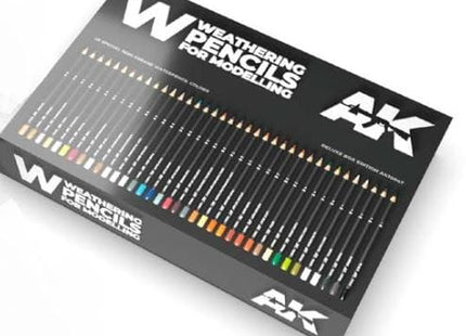 Gamers Guild AZ AK-Interactive AK10047 AK Interactive: Weathering Pencils - Deluxe Edition Box (37 Pencils) Golden Distribution International