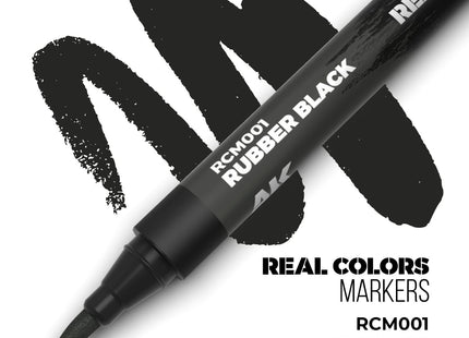 Gamers Guild AZ AK Interactive AKRCM001: AK Interactive Real Colors Markers Rubber Black (Pre-Order) LSG