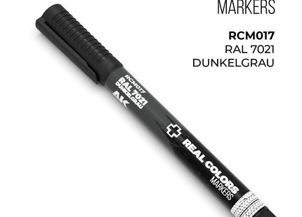 Gamers Guild AZ AK Interactive AKRCM017: AK Interactive Real Colors Markers - Dunkelgrau RAL 7021 (Pre-Order) LSG