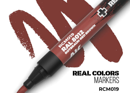 Gamers Guild AZ AK Interactive AKRCM019: AK Interactive Real Colors Markers - Rotbraun-Red Brown RAL 8012 (Pre-Order) LSG