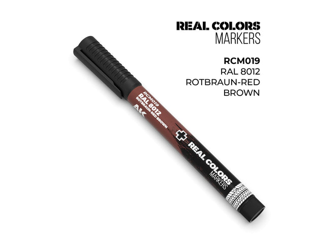 Gamers Guild AZ AK Interactive AKRCM019: AK Interactive Real Colors Markers - Rotbraun-Red Brown RAL 8012 (Pre-Order) LSG