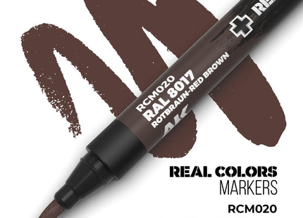 Gamers Guild AZ AK Interactive AKRCM020: AK Interactive Real Colors Markers - RAL 8017 Rotbraun-Red Brown (Pre-Order) LSG
