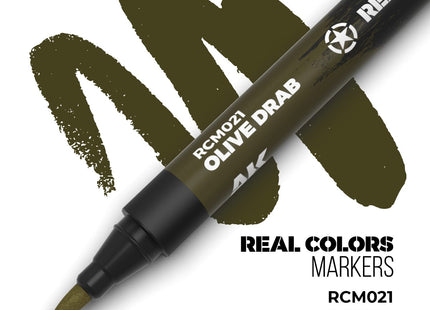 Gamers Guild AZ AK Interactive AKRCM021: AK Interactive Real Colors Markers - Olive Drab (Pre-Order) LSG