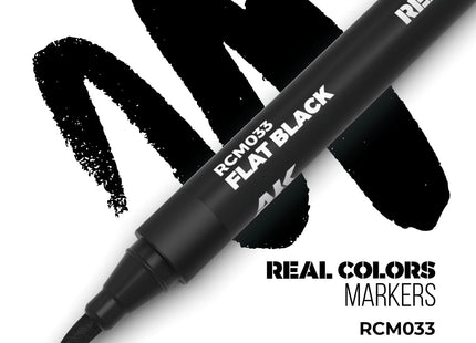 Gamers Guild AZ AK Interactive AKRCM033: AK Interactive Real Colors Markers - Flat Black (Pre-Order) LSG