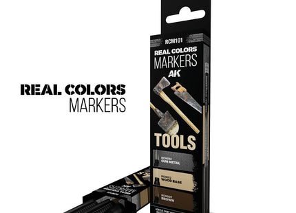 Gamers Guild AZ AK Interactive AKRCM101: AK Interactive Real Colors Markers - Tools (3ct) (Pre-Order) LSG