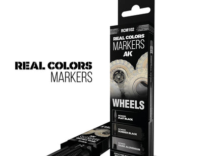 Gamers Guild AZ AK Interactive AKRCM102: AK Interactive Real Colors Markers - Wheels (3ct) (Pre-Order) LSG