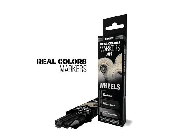 Gamers Guild AZ AK Interactive AKRCM102: AK Interactive Real Colors Markers - Wheels (3ct) (Pre-Order) LSG