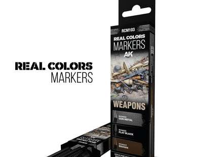 Gamers Guild AZ AK Interactive AKRCM103: AK Interactive Real Colors Markers - Weapons (3ct) (Pre-Order) LSG