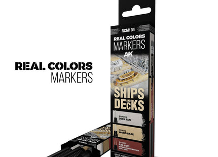 Gamers Guild AZ AK Interactive AKRCM104: AK Interactive Real Colors Markers - Ships & Decks (3ct) (Pre-Order) LSG