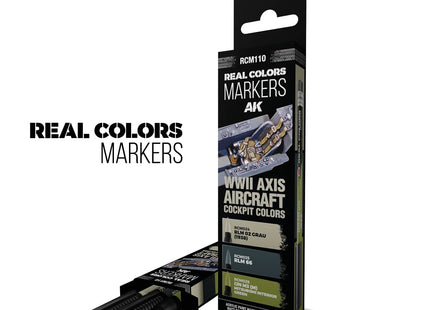 Gamers Guild AZ AK Interactive AKRCM110: AK Interactive Real Colors Markers - WWII Axis Aircraft Cockpit Colors (3ct) (Pre-Order) LSG