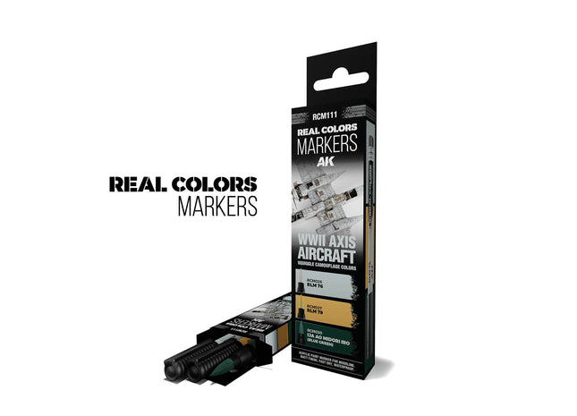 Gamers Guild AZ AK Interactive AKRCM111: AK Interactive Real Colors Markers - WWII Axis Aircraft Squiggle Camouflage Colors (3ct) (Pre-Order) LSG