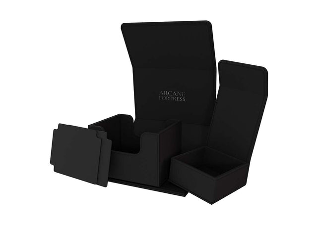 Gamers Guild AZ Arcane Fortress Arcane Fortress: Solid Color: Radiant 100+ Black Deluxe Deck Vault (Pre-Order) GTS
