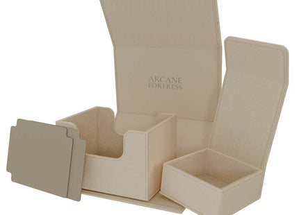 Gamers Guild AZ Arcane Fortress Arcane Fortress: Solid Color: Radiant 100+ Cream Deluxe Deck Vault (Pre-Order) GTS