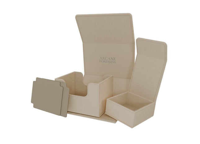 Gamers Guild AZ Arcane Fortress Arcane Fortress: Solid Color: Radiant 100+ Cream Deluxe Deck Vault (Pre-Order) GTS