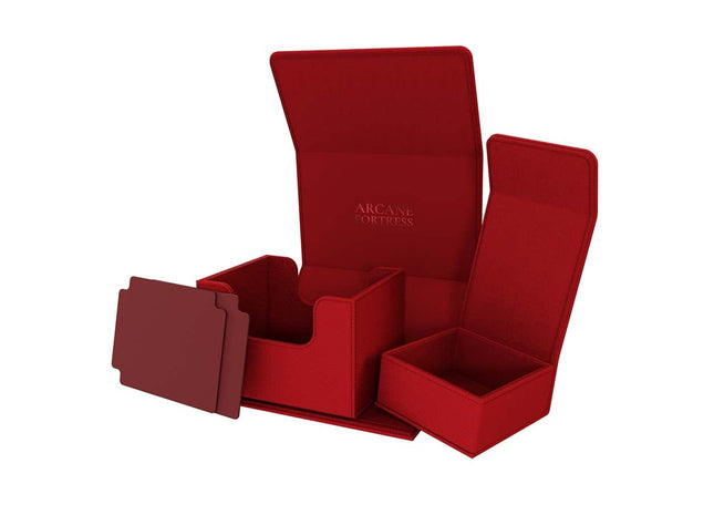 Gamers Guild AZ Arcane Fortress Arcane Fortress: Solid Color: Radiant 100+ Red Deluxe Deck Vault (Pre-Order) GTS