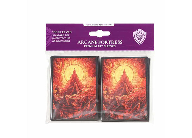 Gamers Guild AZ Arcane Fortress Arcane Fortress: Stained Glass: Burning Mountain Sleeves 100ct (Pre-Order) GTS