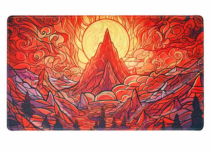 Gamers Guild AZ Arcane Fortress Arcane Fortress: Stained Glass: Burning Mountain Standard Playmat (Pre-Order) GTS