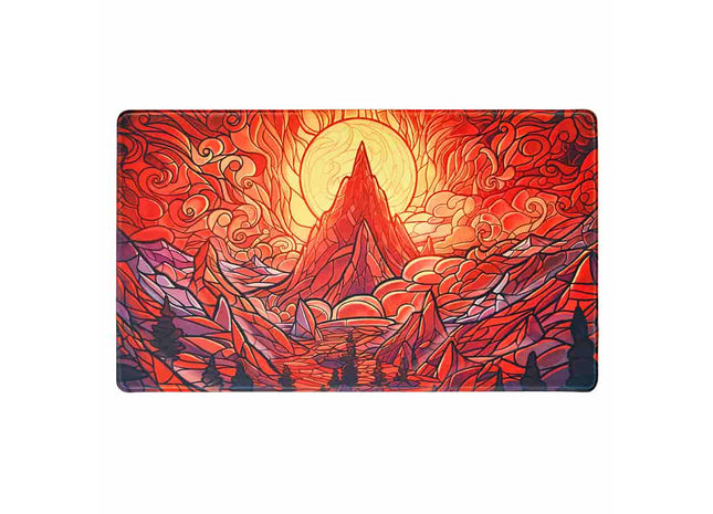 Gamers Guild AZ Arcane Fortress Arcane Fortress: Stained Glass: Burning Mountain Standard Playmat (Pre-Order) GTS