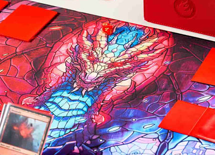 Gamers Guild AZ Arcane Fortress Arcane Fortress: Stained Glass: Fire and Ice Dragon Standard Playmat (Pre-Order) GTS
