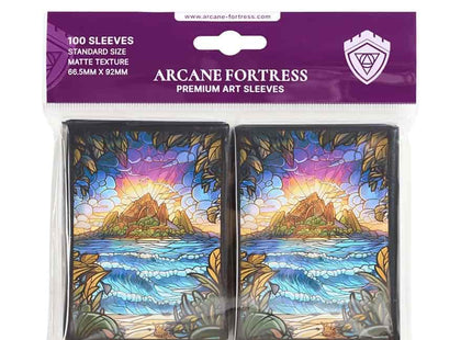 Gamers Guild AZ Arcane Fortress Arcane Fortress: Stained Glass: Hidden Island Sleeves 100ct (Pre-Order) GTS