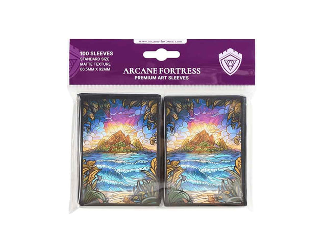 Gamers Guild AZ Arcane Fortress Arcane Fortress: Stained Glass: Hidden Island Sleeves 100ct (Pre-Order) GTS