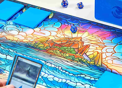 Gamers Guild AZ Arcane Fortress Arcane Fortress: Stained Glass: Hidden Island Standard Playmat (Pre-Order) GTS