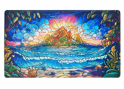 Gamers Guild AZ Arcane Fortress Arcane Fortress: Stained Glass: Hidden Island Standard Playmat (Pre-Order) GTS