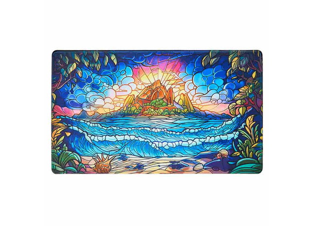 Gamers Guild AZ Arcane Fortress Arcane Fortress: Stained Glass: Hidden Island Standard Playmat (Pre-Order) GTS