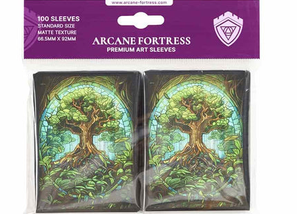 Gamers Guild AZ Arcane Fortress Arcane Fortress: Stained Glass: Mythical Forest Sleeves 100ct (Pre-Order) GTS