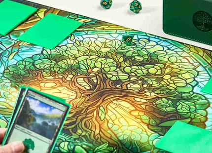 Gamers Guild AZ Arcane Fortress Arcane Fortress: Stained Glass: Mythical Forest Standard Playmat (Pre-Order) GTS