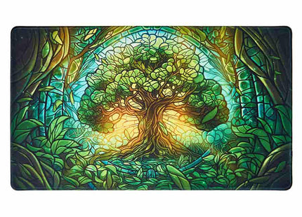 Gamers Guild AZ Arcane Fortress Arcane Fortress: Stained Glass: Mythical Forest Standard Playmat (Pre-Order) GTS