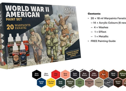 Gamers Guild AZ Army Painter Warpaints Fanatic: Historical - WWII American Paint Set (Pre-Order) AGD