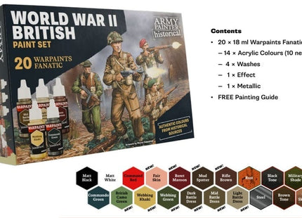 Gamers Guild AZ Army Painter Warpaints Fanatic: Historical - WWII British Paint Set (Pre-Order) AGD