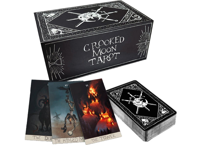 Gamers Guild AZ Avantris Entertainment The Crooked Moon: D&D 5e Folk Horror RPG - Tarot Deck with Guide Book & Bag (Pre-Order) Southern Hobby