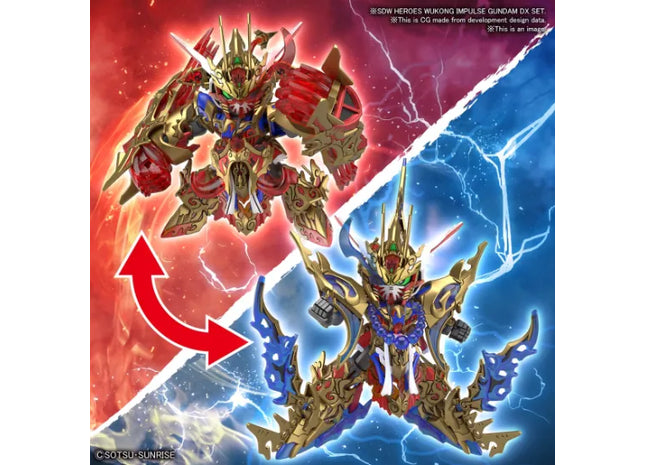 Gamers Guild AZ Bandai Gunpla: SD Gundam World Heroes - Wukong Impulse Gundam DX Set Model 9 (Pre-Order) GTS