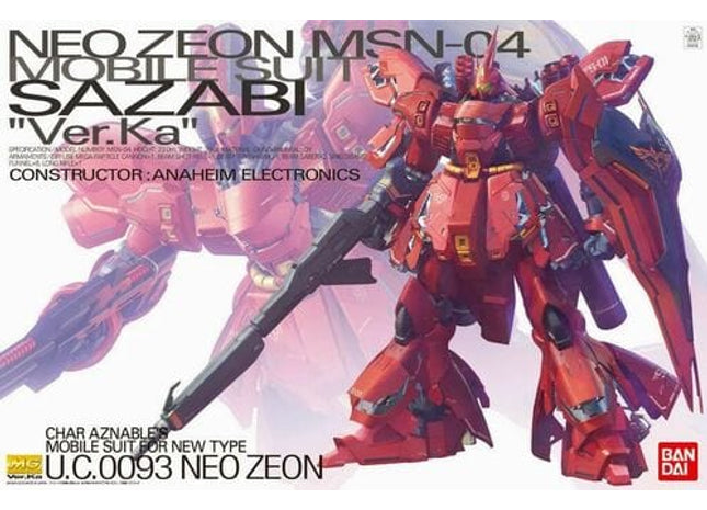 Gamers Guild AZ Bandai MG - 1/100 - Char's Counterattack, Sazabi (Ver. Ka) (Pre-Order) Southern Hobby
