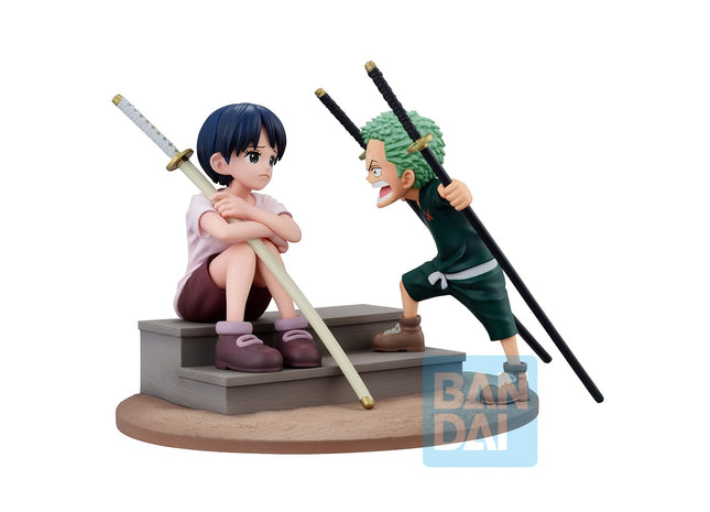 Gamers Guild AZ Bandai One Piece: Bandai Spirits Revible Movement - Roronoa Zoro & Kuina (Road to Down) Ichibansho Figure AGD