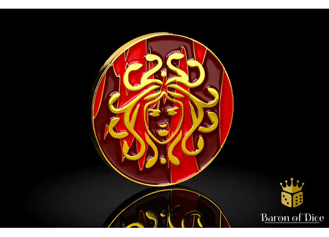 Gamers Guild AZ Baron of Dice 40mm Objective Coin - Medusa Baron of Dice