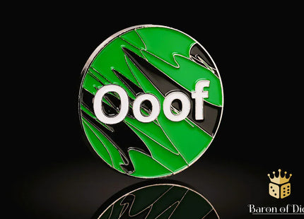 Gamers Guild AZ Baron of Dice 40mm Objective Coin - Ooof: Green Baron of Dice