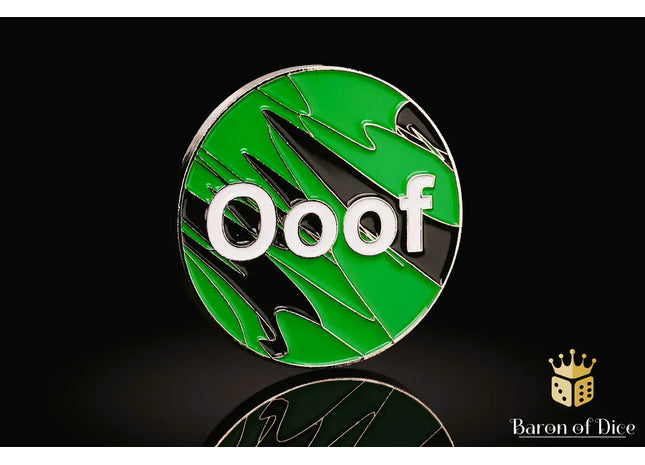 Gamers Guild AZ Baron of Dice 40mm Objective Coin - Ooof: Green Baron of Dice